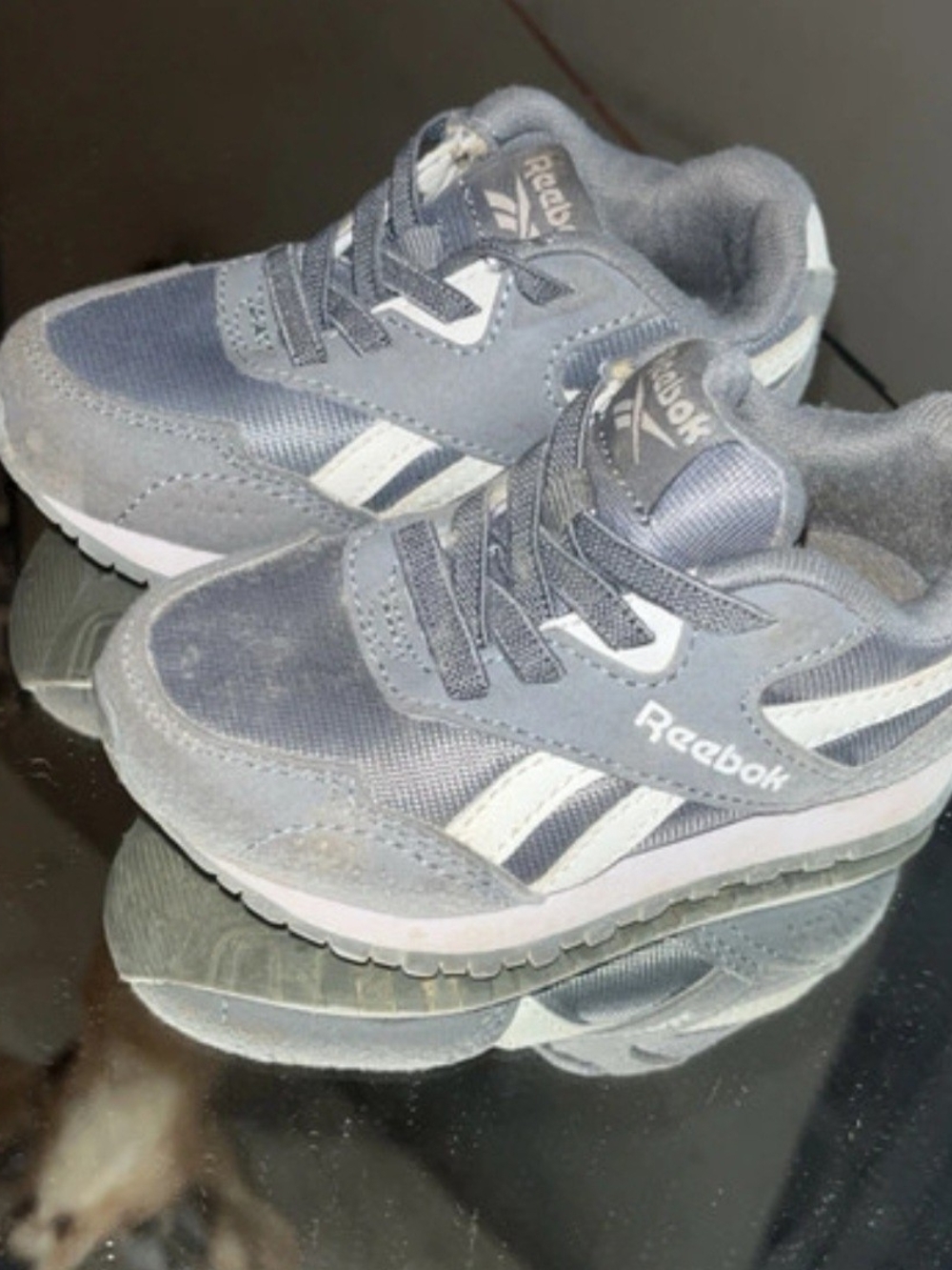 Reebok Kids Gray and White Sneakers
